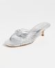 Larroudé Larroudé Valerie Mule Sandals Silver Metallic Leather - 2