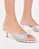 Larroudé Larroudé Valerie Mule Sandals Silver Metallic Leather - 3