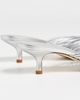 Larroudé Larroudé Valerie Mule Sandals Silver Metallic Leather - 4
