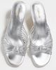 Larroudé Larroudé Valerie Mule Sandals Silver Metallic Leather - 5
