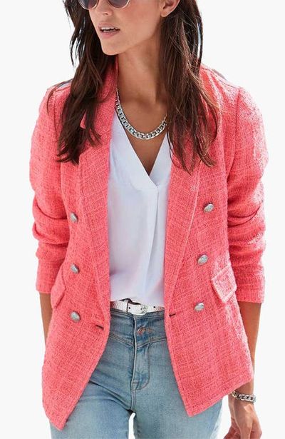 LASCANA LASCANA Double Breasted Boucle Blazer