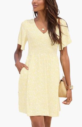 LASCANA LASCANA Floral Flutter Sleeve Dress