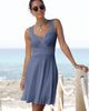 LASCANA LASCANA Sleeveless Wrap Look Dress - 2