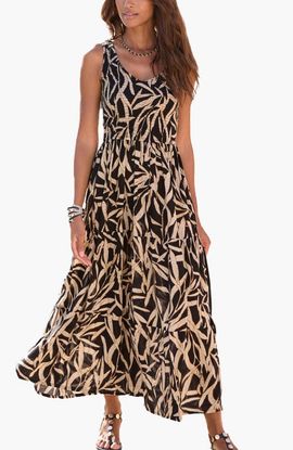 LASCANA LASCANA Smocked V-Neck Maxi Dress