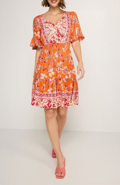 LASCANA LASCANA Tiered Short Sleeve Dress