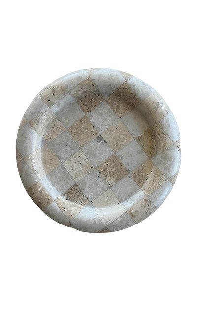Lauren Elizabeth Lauren Elizabeth Travertine Checkered Tray