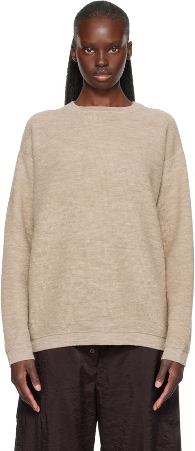 Lauren Manoogian Lauren Manoogian Beige Fine Terry Crewneck Sweater