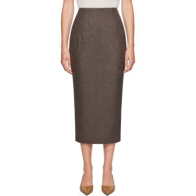 Lauren Manoogian Lauren Manoogian Brown Lano Hip Midi Skirt