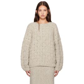 Lauren Manoogian Lauren Manoogian Gray Handknit Interlace Sweater
