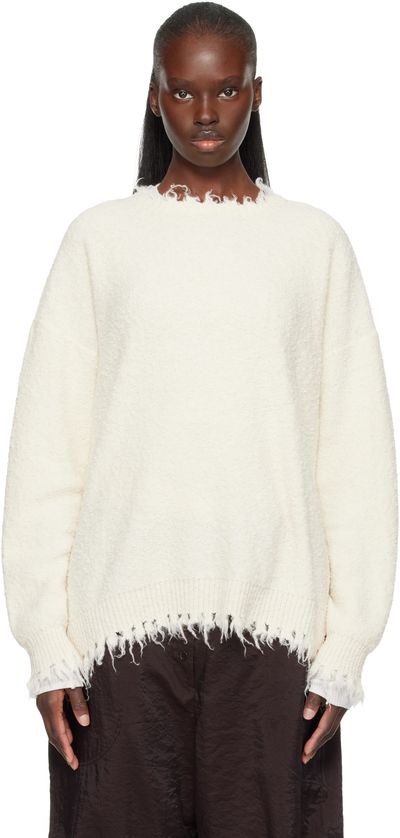 Lauren Manoogian Lauren Manoogian Off-White Fray Crewneck Sweater