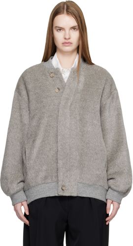 Lauren Manoogian Lauren Manoogian SSENSE Exclusive Gray Brushed Bomber Jacket