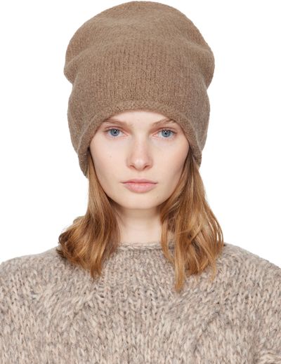 Lauren Manoogian Lauren Manoogian Taupe Crown Beanie