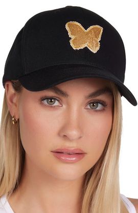 Lauren Moshi Lauren Moshi Bay  Gold Butterfly Patches Hat