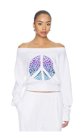 Lauren Moshi Lauren Moshi Bronwyn Off The Shoulder Sweatshirt