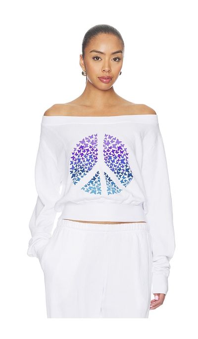 Lauren Moshi Lauren Moshi Bronwyn Off The Shoulder Sweatshirt