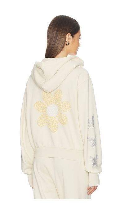 Lauren Moshi Lauren Moshi Butterfly Daisy Crop Zip Hoodie