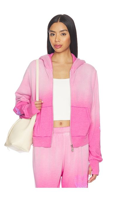 Lauren Moshi Lauren Moshi Butterfly Heart Crop Zip Hoodie