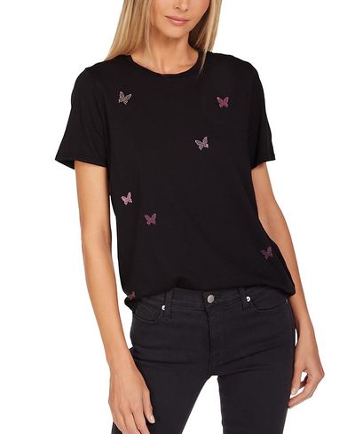 Lauren Moshi Lauren Moshi Croft Crystal Butterflies Tee