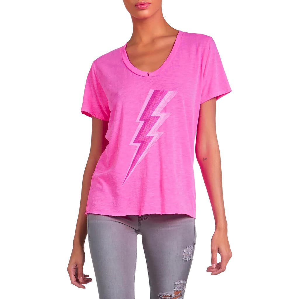 Lauren Moshi Lauren Moshi Elara X Pink Lightning Bolt Top