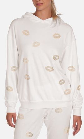 Lauren Moshi Lauren Moshi Harmony Gold Stud Kisses Hoodie