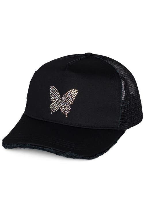 Lauren Moshi Lauren Moshi Jilly Crystal Mini Butterfly Trucker Hat