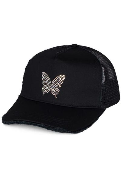 Lauren Moshi Lauren Moshi Jilly Crystal Mini Butterfly Trucker Hat