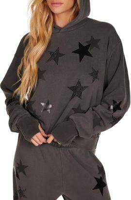 Lauren Moshi Lauren Moshi Lainey Black Crystal Multi Stars Hoodie