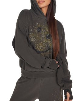 Lauren Moshi Lauren Moshi Lainey Happy Crystal Splatter Hoodie