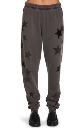 Lauren Moshi Lauren Moshi Nika Black Crystal Multi Stars Sweatpants