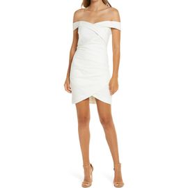 Lavish Alice Lavish Alice Off the Shoulder Wrap Look Minidress