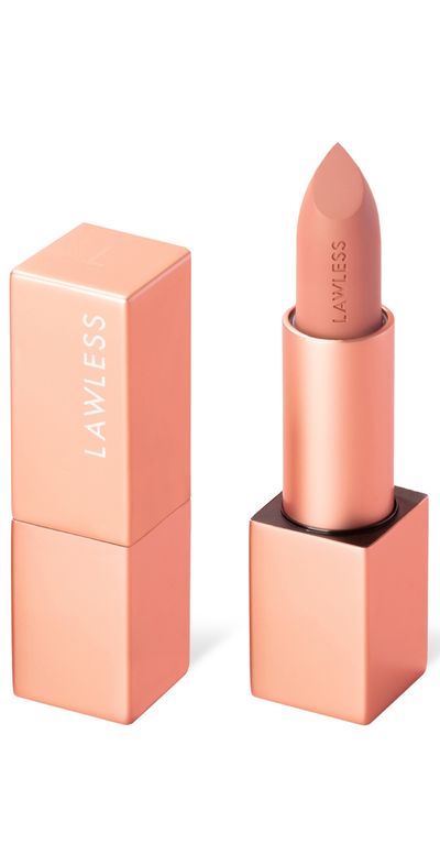 LAWLESS LAWLESS Forget the Filler Lip-Plumping Line-Smoothing Satin Cream Lipstick Soft Truffle 0.1 oz/3.7