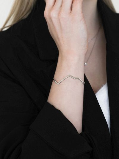 LAZYDAWN Crooked Bangle Bracelet (B039) - 2 Colors