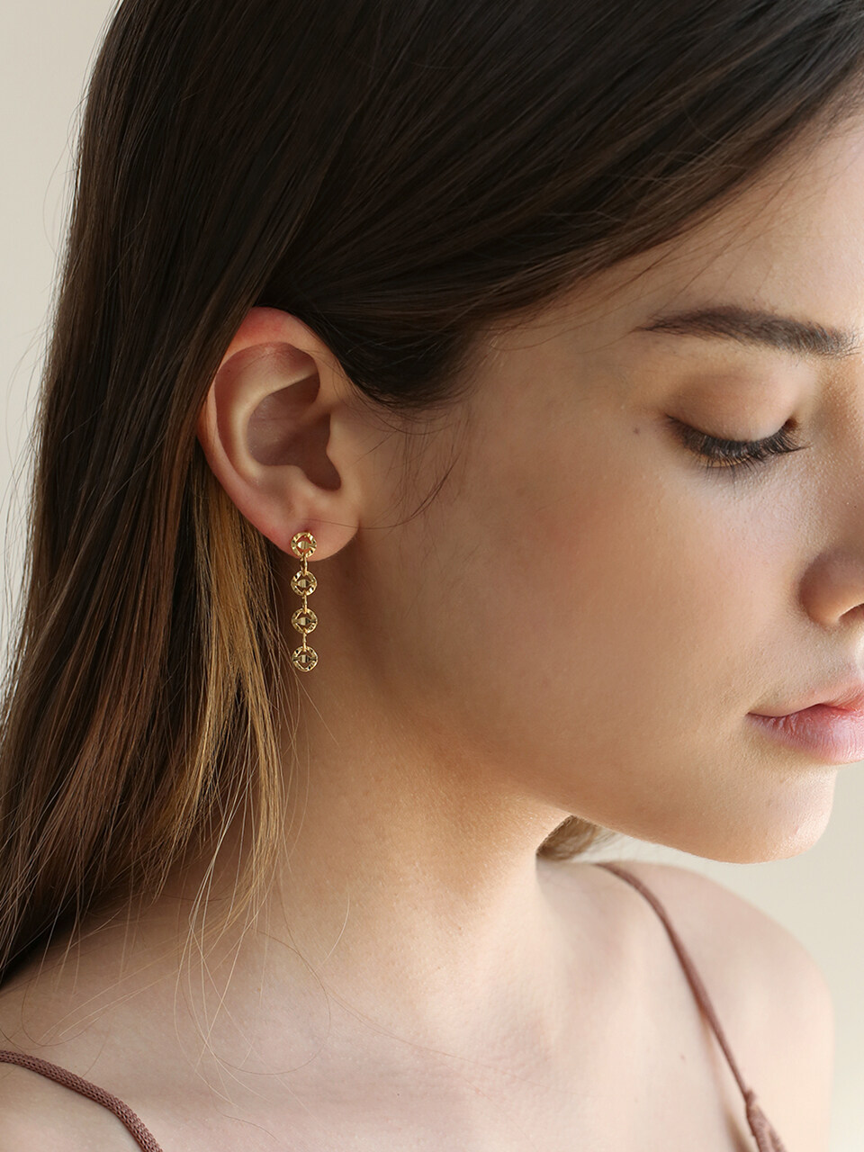 LAZYDAWN Crush circle drop earring E029
