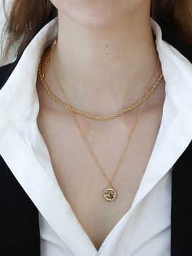 LAZYDAWN Crushed Coin Pendant Necklace