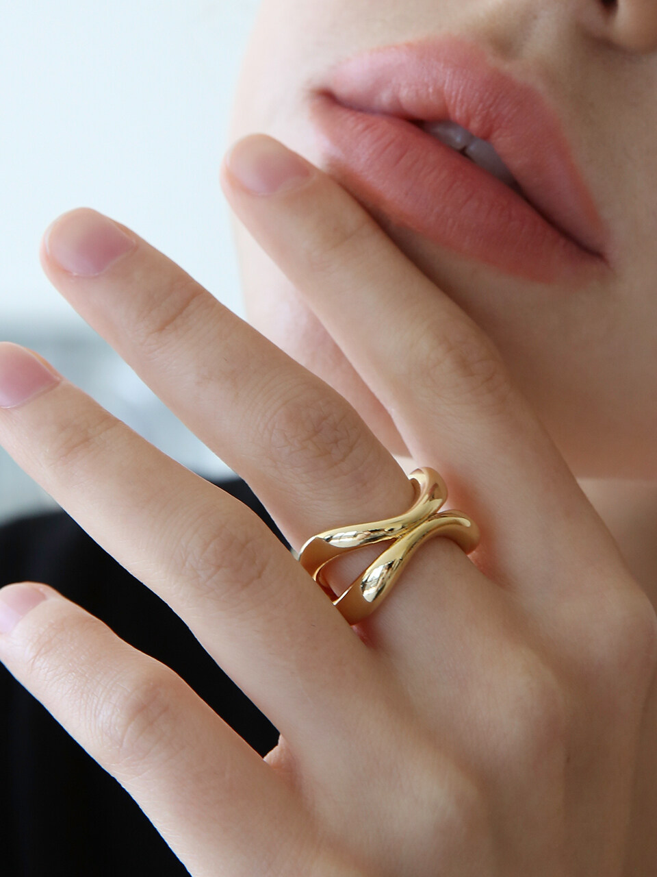 LAZYDAWN Double Layered Bold Ring