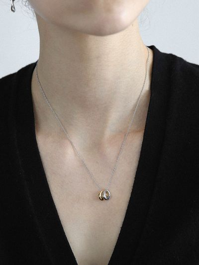 LAZYDAWN Double Rings Necklace