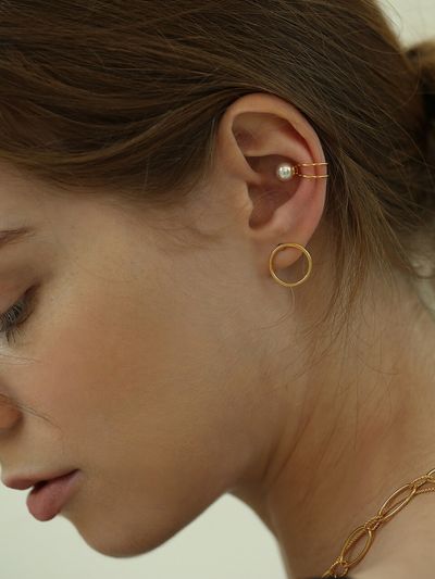 LAZYDAWN Pearl Point Ear Cuff C005