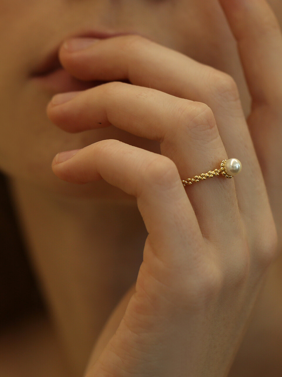 LAZYDAWN Pearl Point Ring R009