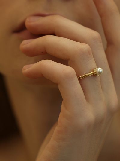 LAZYDAWN Pearl Point Ring R009