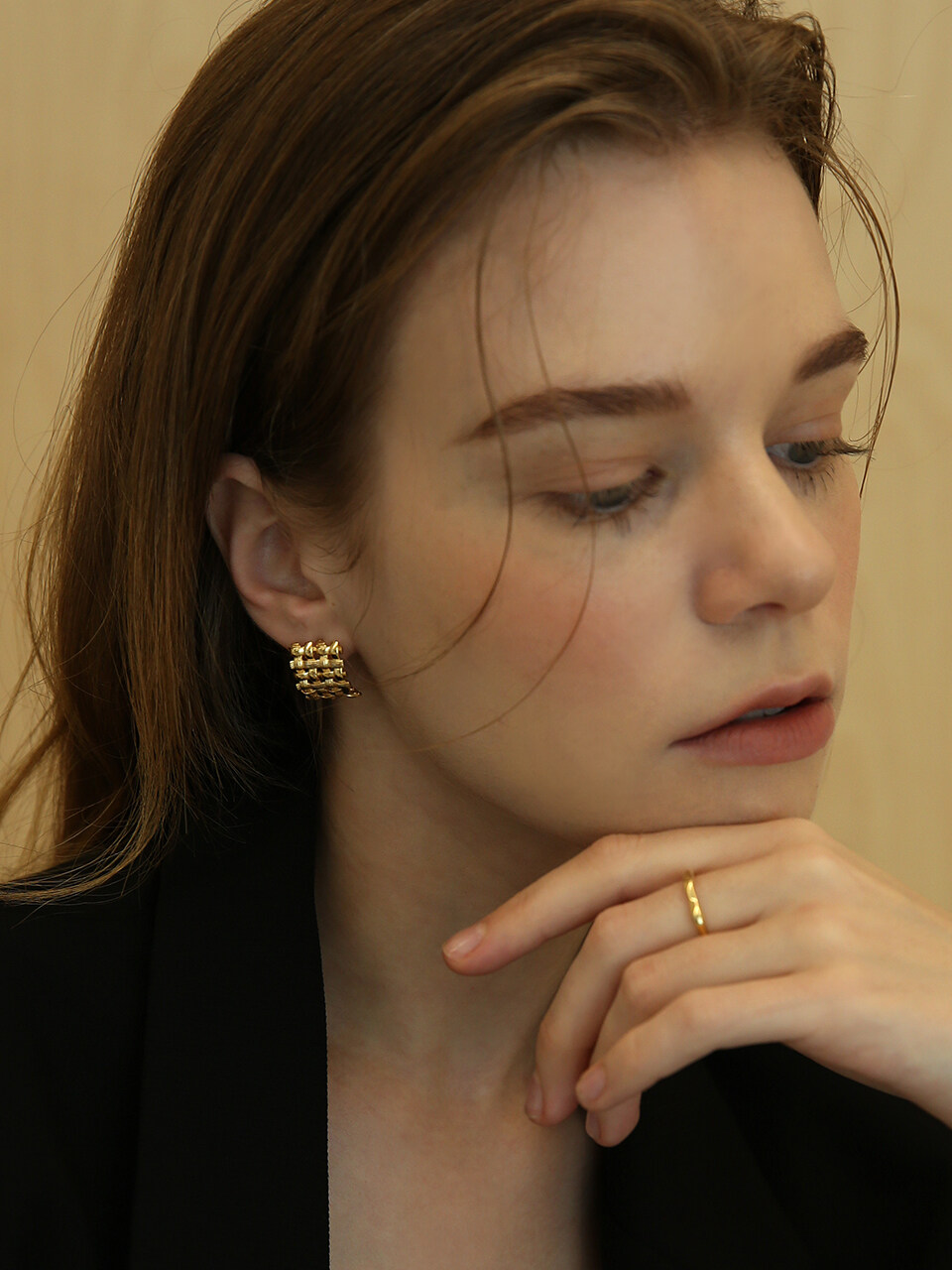 LAZYDAWN Square Check Earring E016
