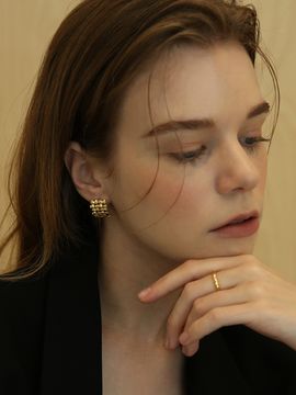 LAZYDAWN Square Check Earring E016