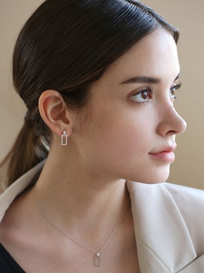 LAZYDAWN Square cubic earring E027