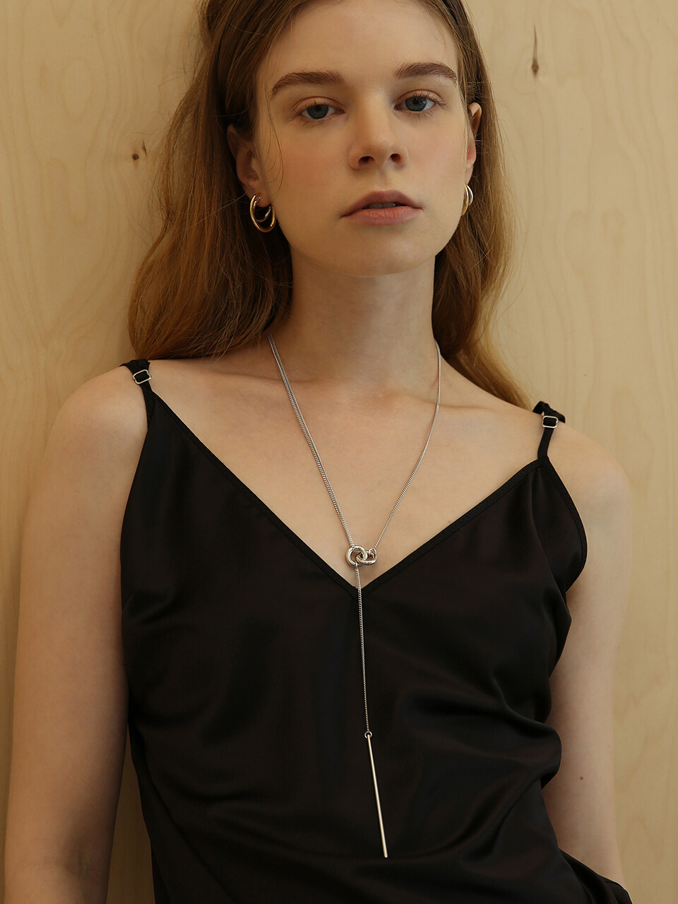 LAZYDAWN Stick Drop Long Necklace N007