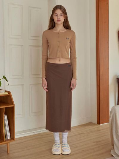 lazyz Label Mesh Long Skirt (3 colors)