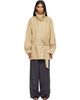LE17SEPTEMBRE LE17SEPTEMBRE Beige Cotton Draped Funnel Neck Half Trench Coat - 1