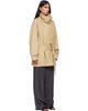LE17SEPTEMBRE LE17SEPTEMBRE Beige Cotton Draped Funnel Neck Half Trench Coat - 2