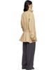 LE17SEPTEMBRE LE17SEPTEMBRE Beige Cotton Draped Funnel Neck Half Trench Coat - 3