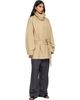 LE17SEPTEMBRE LE17SEPTEMBRE Beige Cotton Draped Funnel Neck Half Trench Coat - 4