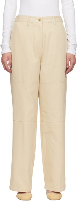 LE17SEPTEMBRE LE17SEPTEMBRE Beige Cotton Twill Work Trousers