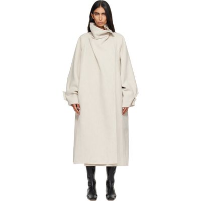 LE17SEPTEMBRE LE17SEPTEMBRE Beige Cowl Neck Handmade Long Coat